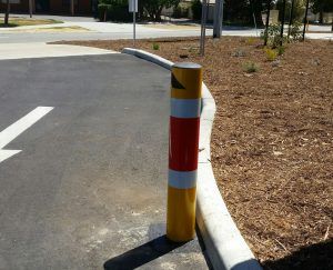 Custom Reflective Tape In-Ground Bollard Install