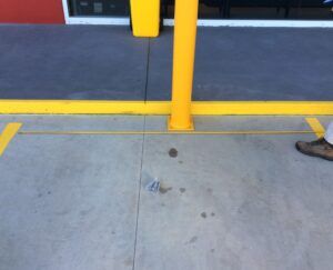 Petrol Service Station – Bolt Down Base Plate Bollard Installation